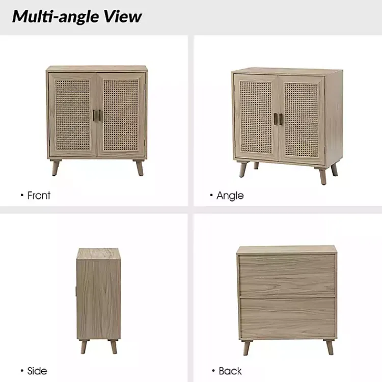 Kirklands Home Natural Wood and Rattan Carpinteria Cabinet Brown Best