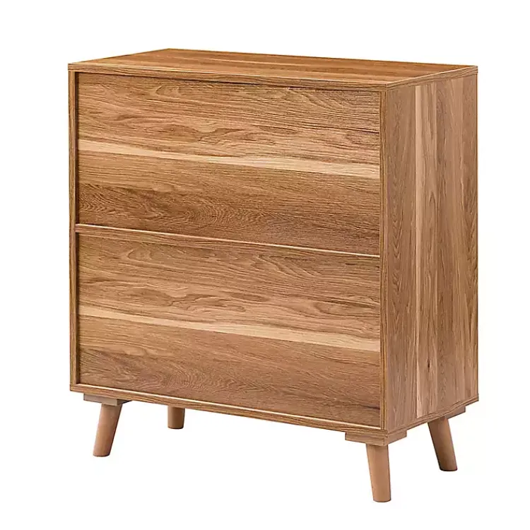 Kirklands Home Natural Wood and Rattan 2-Door Cabinet Brown Clearance