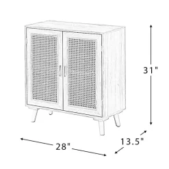 Kirklands Home Natural Wood and Rattan 2-Door Cabinet Brown Clearance