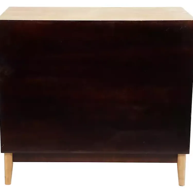Kirklands Home Natural Wood and Rat 3-Drawer Chest Tan Clearance