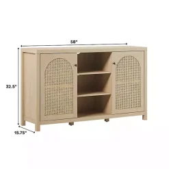 Kirklands Home Natural Wood and Rat 2-Door Sideboard Tan Discount
