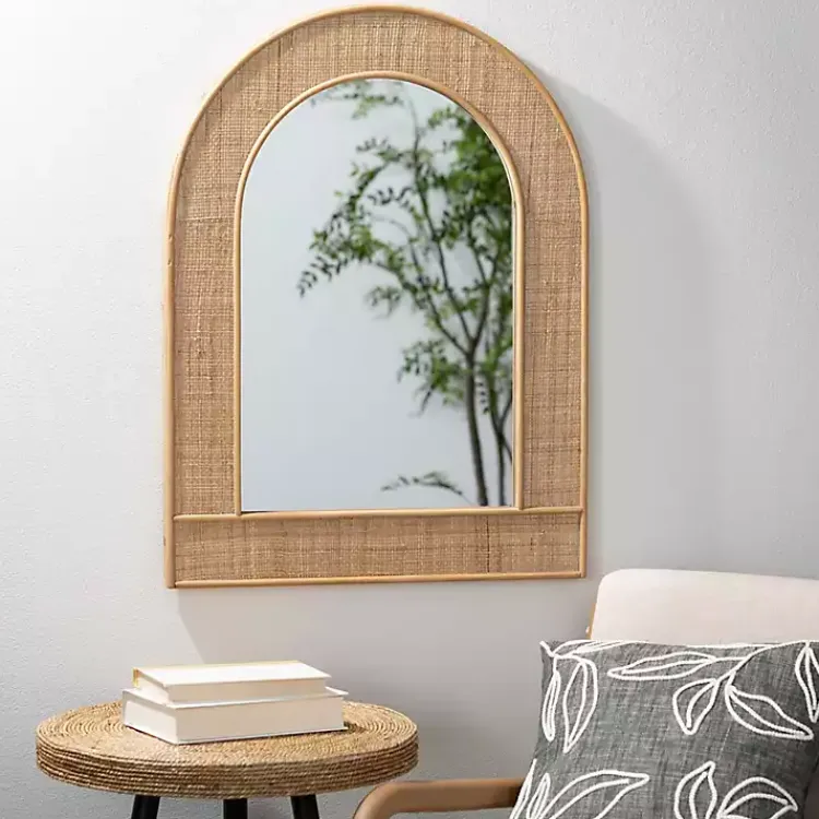 Kirklands Home Natural Wood and Seagrass Accent Tables, Set of 2 Tan