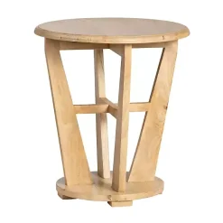 Kirklands Home Natural Wood Angular Rory Accent Table Tan Discount