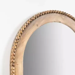 Kirklands Home Natural Wood Beaded Arch Leaner Mirror Clearance