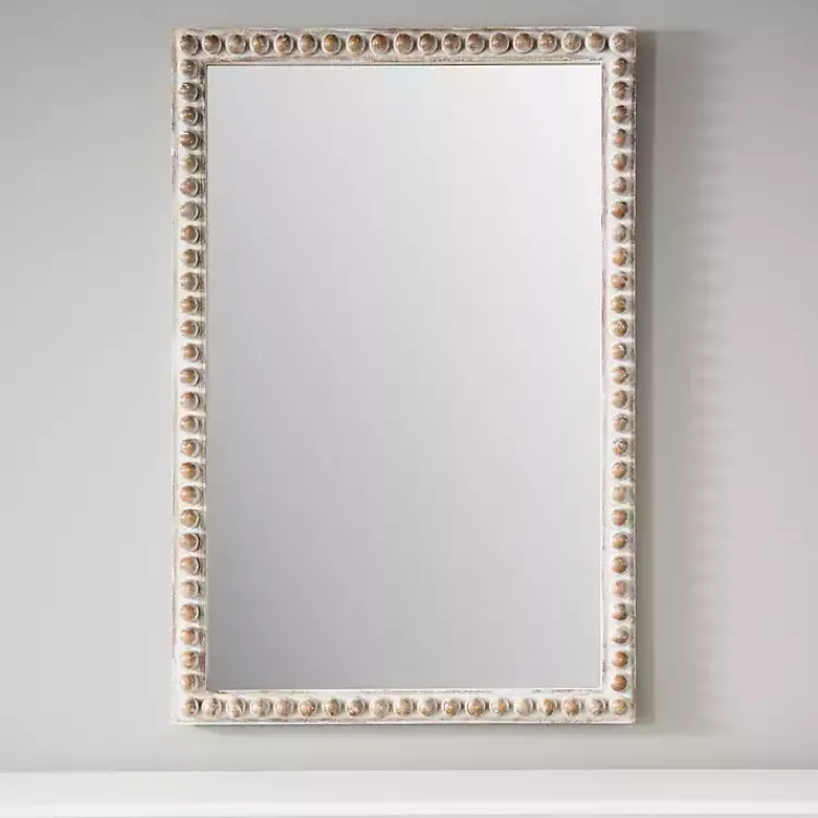 Kirklands Home Natural Wood Beaded Frame Mirror Sale