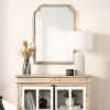 Kirklands Home Natural Wood Beaded Scalloped Rectangular Mirror New