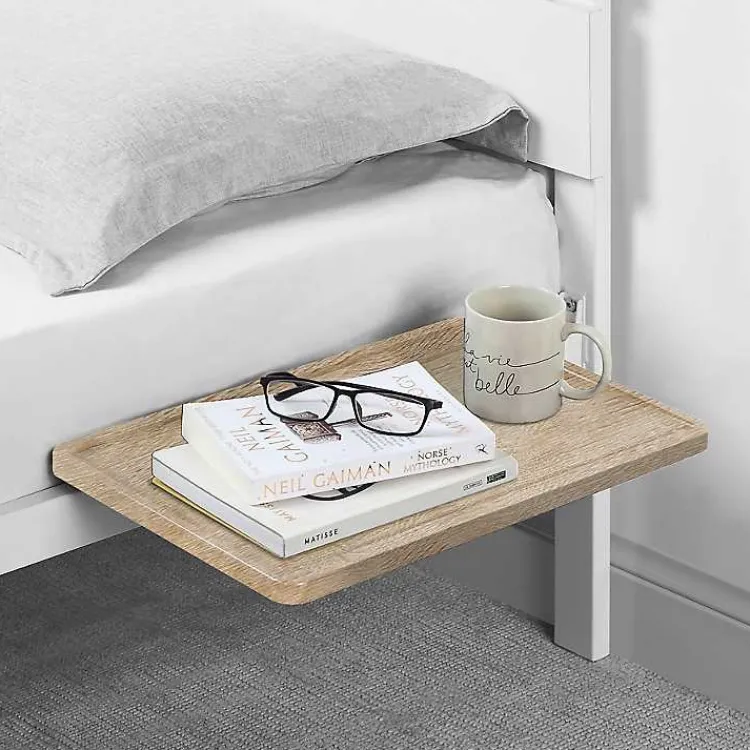 Kirklands Home Natural Wood Bedside Shelf Tan Outlet