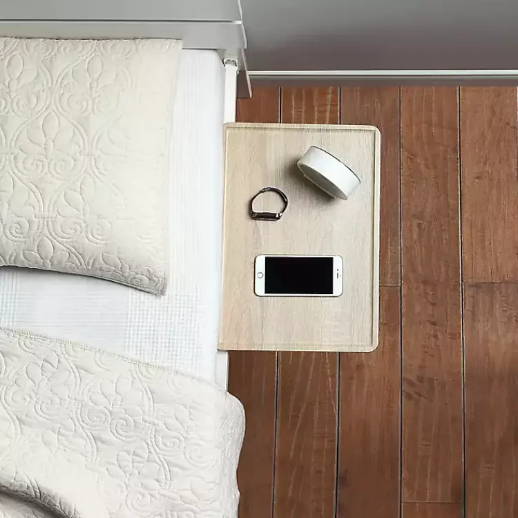 Kirklands Home Natural Wood Bedside Shelf Tan Outlet