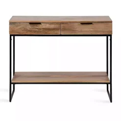 Kirklands Home Natural Wood Metal Console Table Black Online
