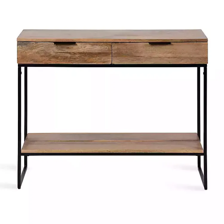 Kirklands Home Natural Wood Metal Console Table Black Online
