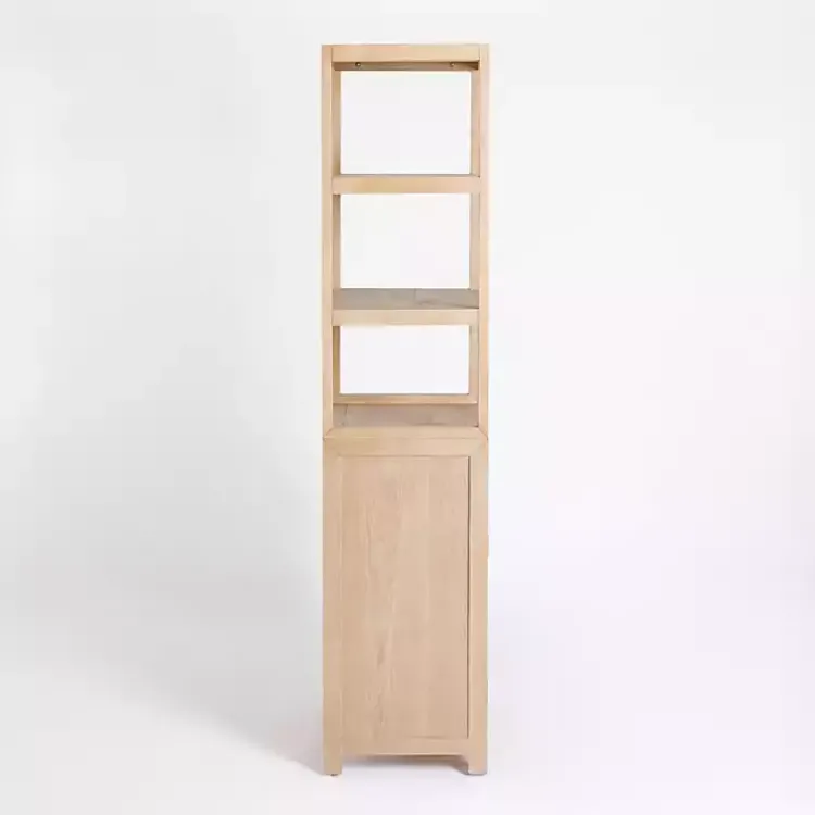 Kirklands Home Natural Wood Bookcase Modular Cabinet Tan Hot