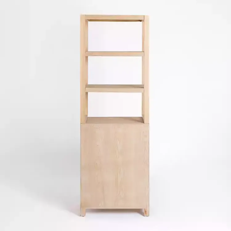 Kirklands Home Natural Wood Bookcase Modular Cabinet Tan Hot
