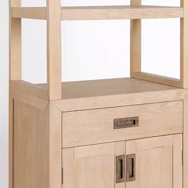Kirklands Home Natural Wood Bookcase Modular Cabinet Tan Hot