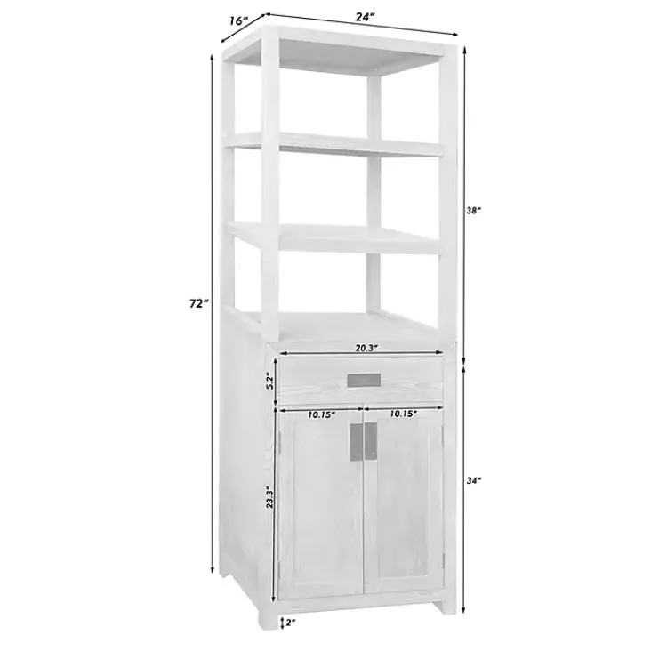 Kirklands Home Natural Wood Bookcase Modular Cabinet Tan Hot