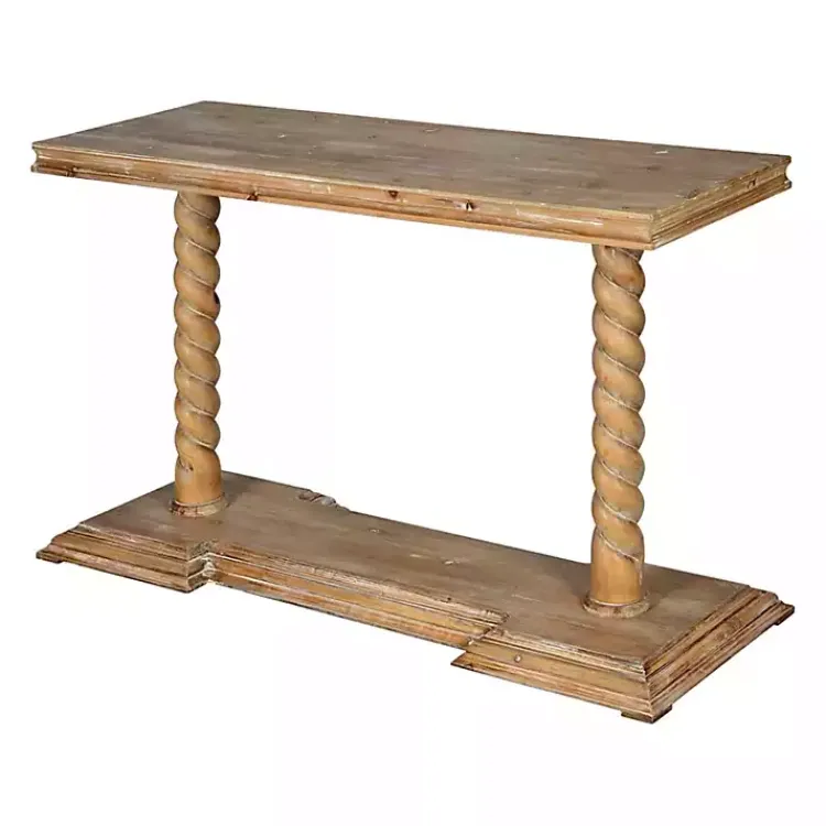 Kirklands Home Natural Wood Carley Console Table Tan Best