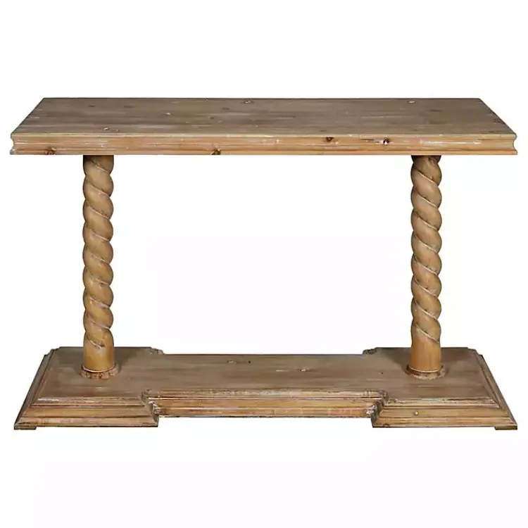 Kirklands Home Natural Wood Carley Console Table Tan Best