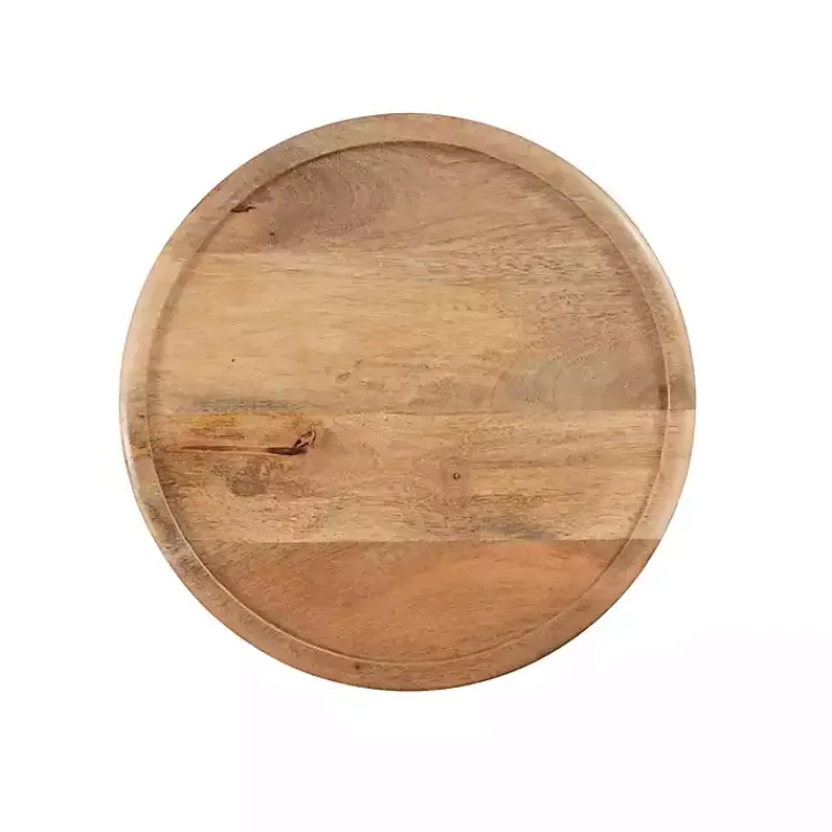 Kirklands Home Natural Wood Carved Diamonds Accent Table Tan Outlet