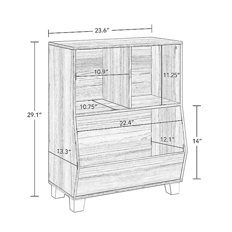 Kirklands Home Natural Wood Cubby Cabinet Tan New