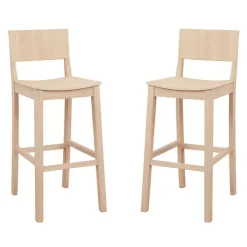 Kirklands Home Natural Wood Devin Bar Stools, Set of 2 Tan