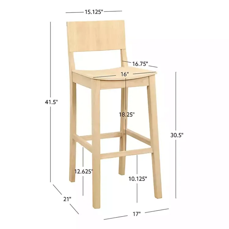 Kirklands Home Natural Wood Devin Bar Stools, Set of 2 Tan