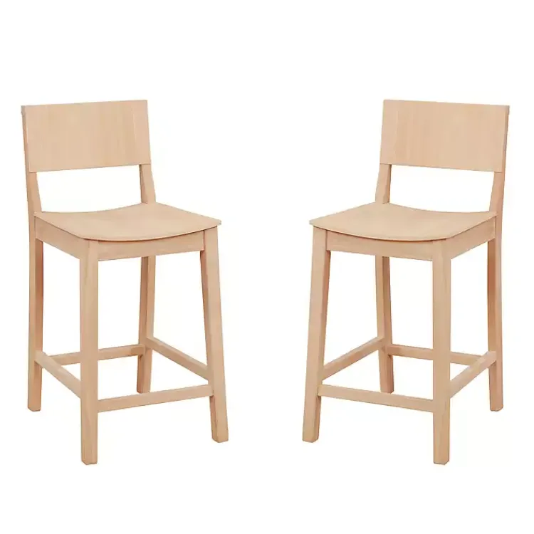 Kirklands Home Natural Wood Devin Counter Stools, Set of 2 Tan Best