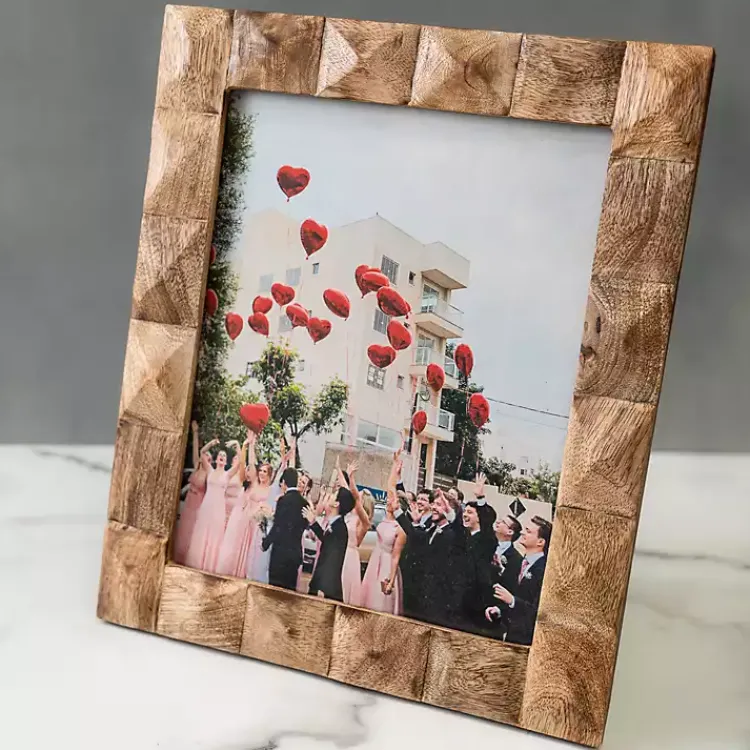 Picture Frames>Kirklands Home Natural Wood Diamond Textured Picture Frame, 8x10 Brown