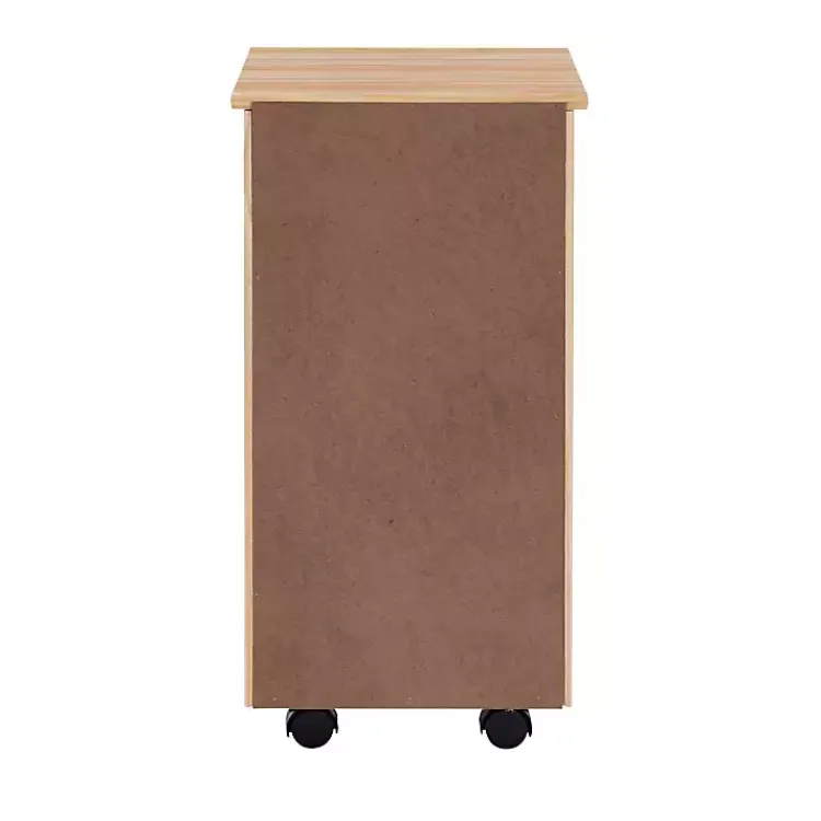 Kirklands Home Natural Wood 6-Drawer Cary Storage Cart Tan Best