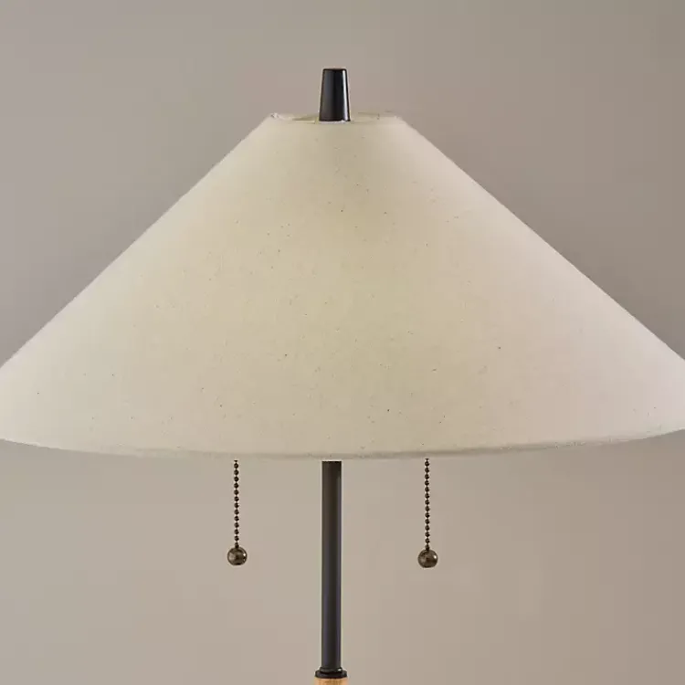 Kirklands Home Natural Wood Flare Two-Bulb Table Lamp