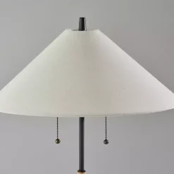 Kirklands Home Natural Wood Flare Two-Bulb Table Lamp