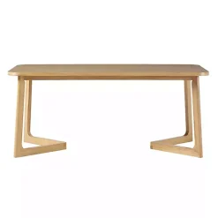 Kirklands Home Natural Wood Geometric Legs Dining Table Tan New