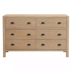 Kirklands Home Natural Wood Grain 6-Drawer Dresser Tan New
