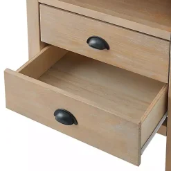 Kirklands Home Natural Wood Grain Open Storage Nightsd Tan Hot