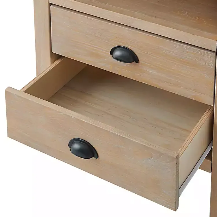Kirklands Home Natural Wood Grain Open Storage Nightsd Tan Hot