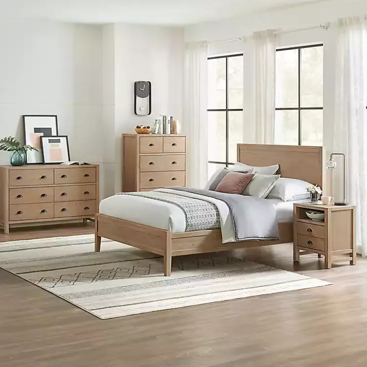 Kirklands Home Natural Wood Grain Open Storage Nightsd Tan Hot