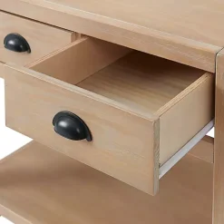 Kirklands Home Natural Wood Grain Open Shelf Nightsd Tan Online