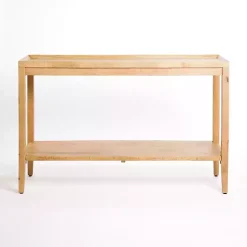 Kirklands Home Natural Wood Hughes Console Table Tan Discount