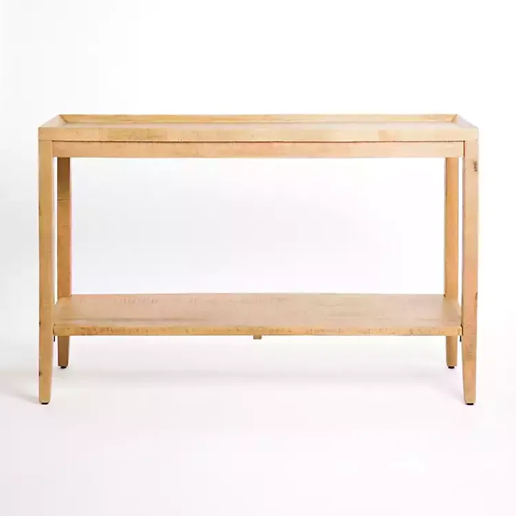 Kirklands Home Natural Wood Hughes Console Table Tan Discount