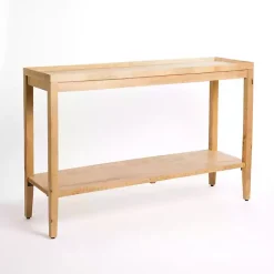 Kirklands Home Natural Wood Hughes Console Table Tan Discount