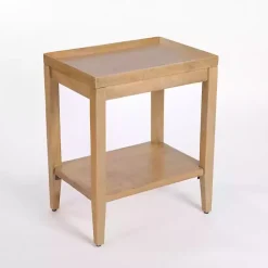 Kirklands Home Natural Wood Hughes Side Table Tan Online