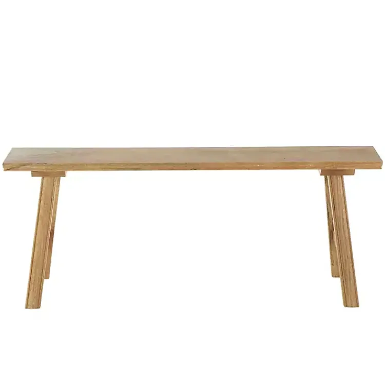 Kirklands Home Natural Wood Narrow Rustic Bench Brown Discount