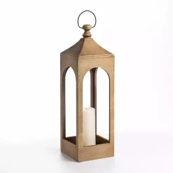 Lanterns>Kirklands Home Natural Wood Open Frame Lantern, 25 in. Tan