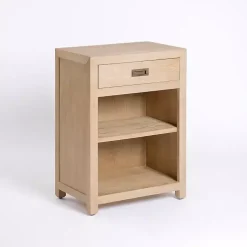 Kirklands Home Natural Wood Open Shelf Modular Cabinet Tan Hot