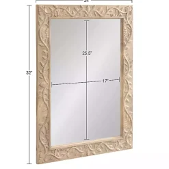 Kirklands Home Natural Wood Ornate Carved Wall Mirror Tan Best