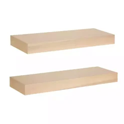 Kirklands Home Natural Wood 2-pc. Floating Shelves, 24 in. Clearance