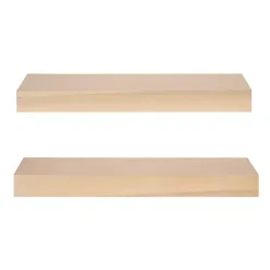 Kirklands Home Natural Wood 2-pc. Floating Shelves, 24 in. Clearance