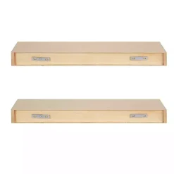 Kirklands Home Natural Wood 2-pc. Floating Shelves, 24 in. Clearance