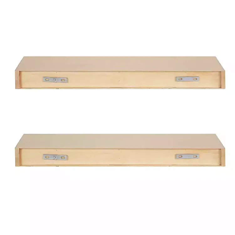 Kirklands Home Natural Wood 2-pc. Floating Shelves, 24 in. Clearance