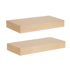 Kirklands Home Natural Wood 2-pc. Floating Shelves, 18 in.