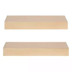 Kirklands Home Natural Wood 2-pc. Floating Shelves, 18 in.