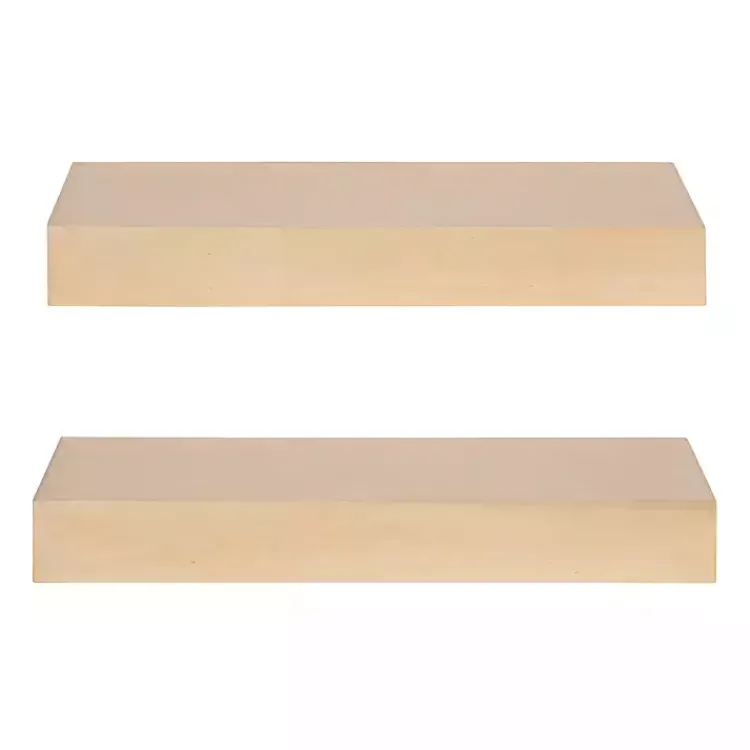Kirklands Home Natural Wood 2-pc. Floating Shelves, 18 in.